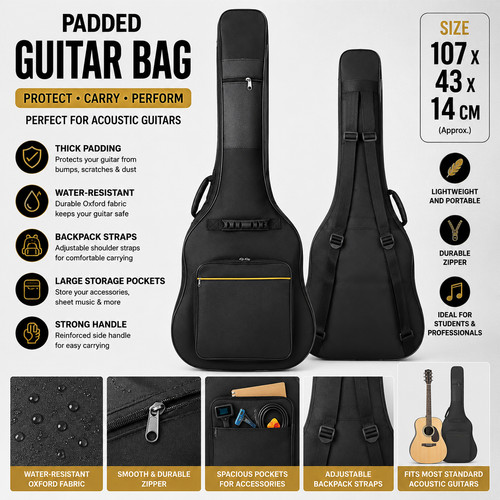 Padded acoustic guitar - acoustic, bag